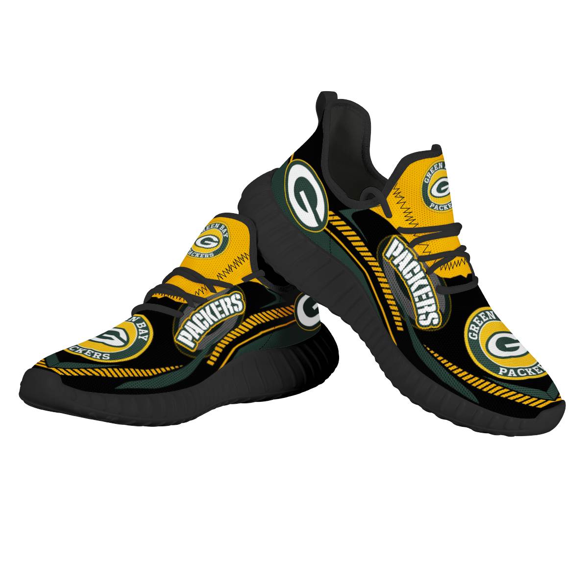Men's Green Bay Packers Mesh Knit Sneakers/Shoes 014